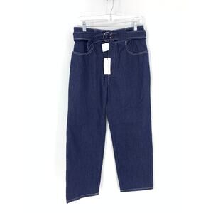 Current Air Jeans Women's Small Blue Denim Loose Fit Leg Belted Cropped NEW